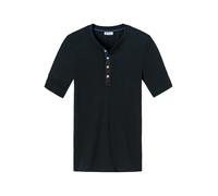 Schiesser Revival T-Shirt Herren Regular Fit Langarm Baumwolle schwarz, XL