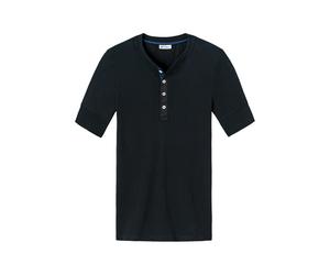 Schiesser Revival T-Shirt Herren Regular Fit Langarm Baumwolle schwarz, XL