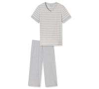 SCHIESSER Damen Schlafanzug Set - Nachtwäsche, 3/4 Kurzarm, Pyjama, Muster, Baumwolle Grün/Weiß 3XL