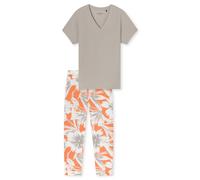Schiesser Damen Schlafanzug 7/8 Hose Kurzarm-Selected Premium Pyjamaset, grau-Jaspe_182540, 46