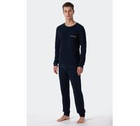 Schiesser Schlafanzug Fine Interlock Organic Cotton lang dunkelblau Herren, Größe 58