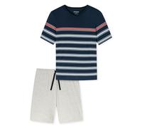 Schiesser Herren Schlafanzug kurz V-Ausschnitt-Casual Essentials Pyjamaset, Nachtblau_182604, 50