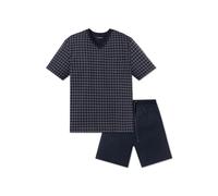 Schiesser Herren Schlafanzug kurz V-Ausschnitt - Nightwear Set, Dunkelblau_159617, 48