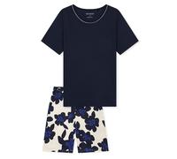 Schiesser Schlafanzug kurz Damen Navy Baumwolle Modal Größe 42