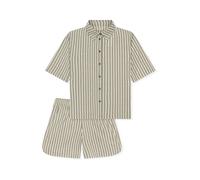 Pyjama kurz Webware Streifen oliv - Selected Premium 46