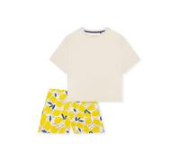 Shorty SCHIESSER "Casual Fashion", Damen, Gr. 42, 104, weiß, Single Jersey, Obermaterial: 95% Modal, 5% Elasthan, bequem kurz, Rundhals, Homewear-Sets Shorty, mit Rundhalsausschnitt, in softer Single-