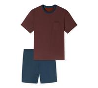 Schlafanzug SCHIESSER "Comfort Essentials", Damen, Gr. 48, 500, rot, Single Jersey, Obermaterial: 100% Baumwolle, bequem kurz, Rundhals, Homewear-Sets Schlafanzug, mit aufgesetzter Brusttasche (342622