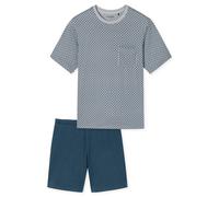 Schlafanzug kurz Brusttasche silber gemustert - Comfort Essentials 50