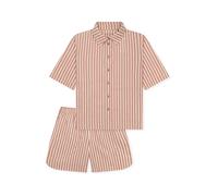 Pyjama kurz Webware Streifen terracotta - Selected Premium 46