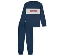 Schiesser - Schlafanzug lang 800 blau - Gr. - 140