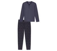 Schlafanzug lang Knopfleiste kohle - Fine Interlock 58