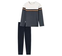 Schlafanzug lang Streifen nachtblau - Casual Nightwear 48