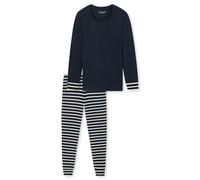 Schiesser Schlafanzug lang Set mit Bündchen weiche Baumwolle - Nightwear