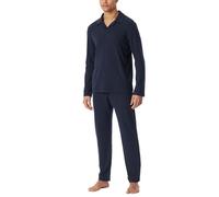 Schlafanzug lang Interlock Polokragen nachtblau - Selected Premium Warming 48