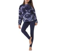 Schlafanzug lang Plüsch-Shirt Leggings nachtblau - Nightwear 140