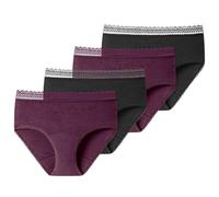 Schiesser - Secret Care - Perioden Panty - 4er Pack (DE/NL/SE/PL, Numerisch, 42, 44, Regular, Regular, 2 x schwarz / 2 x Pflaume)