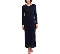 Schiesser, Selected Premium, Damen Schlafanzug, Sleepshirt Nachthemd, 1/1 Arm, 130 cm, Feinripp Gemustert, just Wool', Blauschwarz, 153031, Größe:44 (Herstellergröße 044)