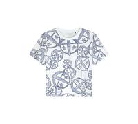 Schiesser Mix and Relax Short Sleeve Shirt Weiß Muster Baumwolle Large Damen