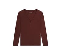 Shirt langarm Doppelripp Druckknöpfe burgund - Mix+Relax 38