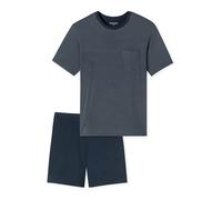 Schiesser Shorty-Pyjama-Set - Herren - Gr. 48 - dunkelblau/print