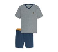Schiesser Shorty-Pyjama-Set - Herren - Gr. 54 - blau/gestreift