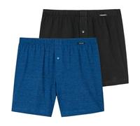Schiesser - Singel-Jersey - Boxershorts - 2er Pack (8 Blau/Schwarz)