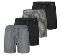 Schiesser - Singel-Jersey - Boxershorts - 4er Pack (8 Grau/schwarz)