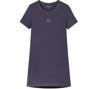 Nachthemd SCHIESSER "Casual Essentials", Damen, Gr. 40, N-Gr, blau (indigo), Single Jersey, Obermaterial: 100% Baumwolle, casual, bequem kurz, Rundhals, Kurzarm, Kleider, mit Statement-Print, Baumwoll