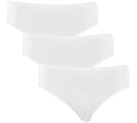 Schiesser Damen Slip Cotton Essentials 3er-Pack Weiß Größe 46