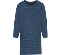 Nachthemd SCHIESSER "Comfort Essentials", Herren, Gr. 52, N-Gr, blau (860, blau), Single Jersey, Obermaterial: 100% Baumwolle, bequem ca. Mitte Knie, Rundhals, Kleider Nachthemd, mit dezentem Allover-