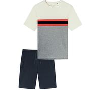 Schiesser Herren Schlafanzug kurz Rundhals-Casual Nightwear Pyjamaset, hellrot_182607, 56