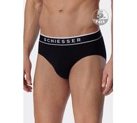 Schiesser Herren 5 Pack Slips Unterwäsche mit Webgummibund Bio-Baumwolle - 95/5 Organic