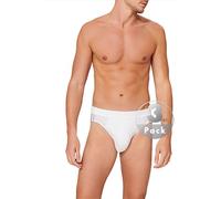 Schiesser Herren 3 Pack Softbund Und Streifen - 95/5 Organic Slip, Weiss_173815, M EU