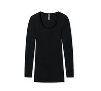Schiesser Shirt langarm Feinripp rundhals Spenzer schwarz - Luxury für Damen 48