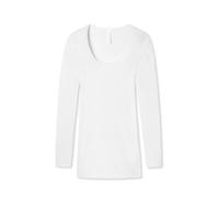 Schiesser Shirt langarm Feinripp rundhals Spenzer weiß - Luxury für Damen 40