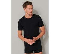 Schiesser T-Shirt 95/5 Rundhals Kurzarm (95% Baumwolle) Unterwäsche schwarz Herren - 2er Pack, Größe 7