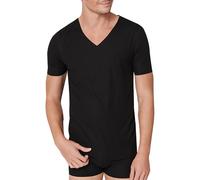 Schiesser T-Shirt Herren V-Ausschnitt Baumwolle schwarz, 7 (XL)