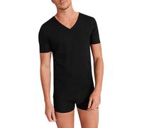 Schiesser T-Shirt Herren V-Ausschnitt Baumwolle schwarz, 7 (XL)