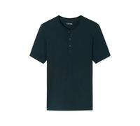 Schiesser Herren Schlafshirt Kurzarm mit Knopfleiste Bio-Baumwolle-Mix + Relax Pyjamaoberteil, Nachtblau_182516, 52