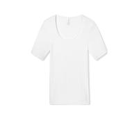 Schiesser T-Shirt mit Rundhalsausschnitt Modell 'LUXURY' in Weiss, Größe 36