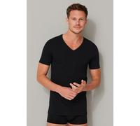 Schiesser Herren 2 Pack Unterhemd V-ausschnitt Mit Arm - 95/5 Organic Unterwäsche, Schwarz_173982, XL EU