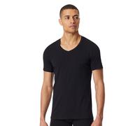Schiesser T-Shirt V-Ausschnitt Premium Cotton Kurzarm (95% Bio-Baumwolle) Unterwäsche schwarz Herren, Größe 6
