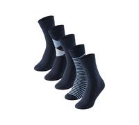 Schiesser Tagessocke Crew Bluebird Stay Fresh gemustert nachtblau - 5 Paar, Größe 39-42