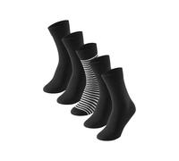 Schiesser Tagessocke Crew Bluebird Stay Fresh schwarz/weiss gestreift - 5 Paar, Größe 39-42