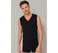 Schiesser Tank-Top 95/5 V-Ausschnitt (95% Baumwolle) Unterwäsche schwarz Herren - 2er Pack, Größe 4