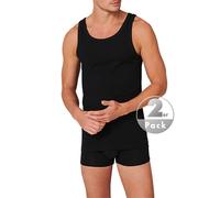 Schiesser Tanktops Herren Baumwolle schwarz, 6 (L)