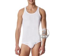 Schiesser Tanktops Herren Rundhals Baumwolle weiß, 8 (XXL)