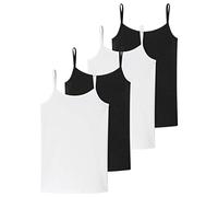 Schiesser - Teens Girls - 95/5 Multipacks - Spaghetti-Tops - 173527-4er Spar-Pack (176 Schwarz/Weiß)