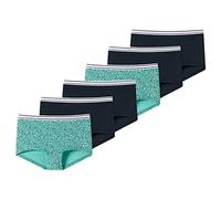 Schiesser - Teens Girls - 95/5 Organic Cotton - Short - 173524-6er Pack (152 Mint/Dunkelblau)