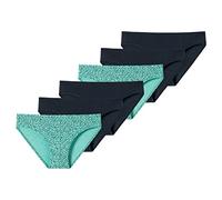 Schiesser - Teens Girls - 95/5 Organic Cotton - Slip - 173523-6er Pack (140 Mint/Dunkelblau)